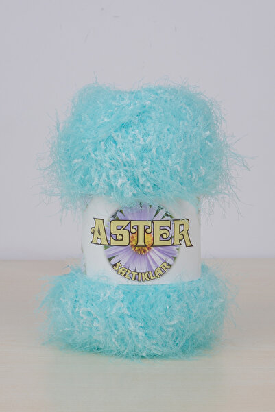 SALTIKLAR Aster Feathered Knitting Yarn – 100 Gr / 55 Meters Baby Blue-07