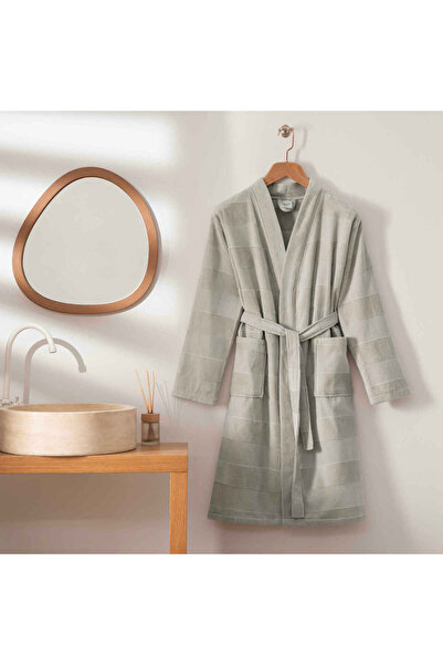 Linens تريسا قطن M/L رداء حمام أبيض