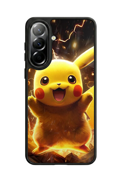 Aksel Kılıf متوافق مع هاتف سامسونج جالاكسي A57 مطبوع، أسود مطفي، سيليكون ناعم...