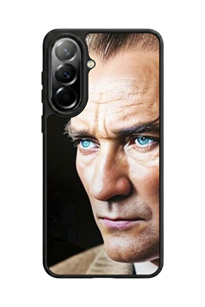 Aksel Kılıf Samsung Galaxy A37 Compatible Printed Case, Matte Black, Soft Sil...