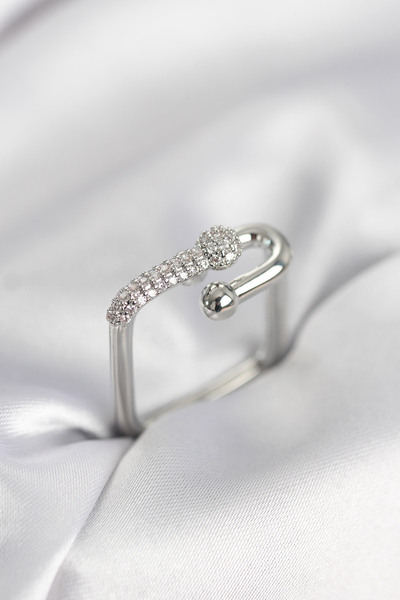 Angel Of Life خاتم نسائي مربع الشكل من حجر الزركون الفضي اللون طراز تيفاني - ...