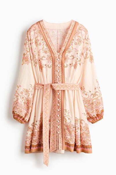 H&M Loose-fit tie-belt dress