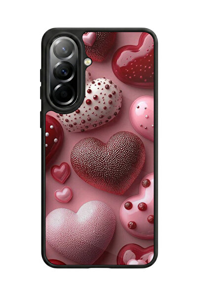 Aksel Kılıf متوافق مع هاتف سامسونج جالاكسي A37 مطبوع، أسود مطفي، سيليكون ناعم...