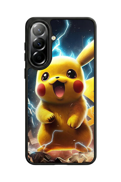 Aksel Kılıf متوافق مع هاتف سامسونج جالاكسي A37 مطبوع، أسود مطفي، سيليكون ناعم...