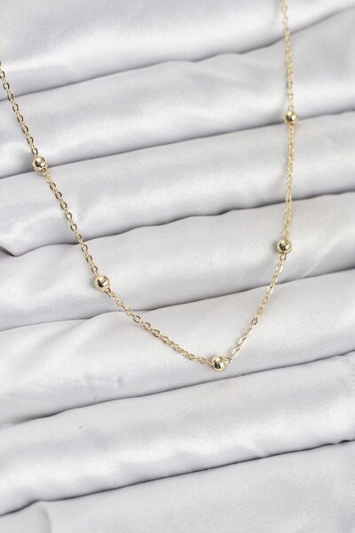 Angel Of Life Cm Gold Color Ball Chain Women's Necklace - Tj-Bko10915