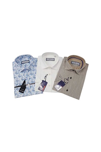 Louis Fabel 3-Piece Slim Fit Men's Short Sleeve Shirt Set – Size m