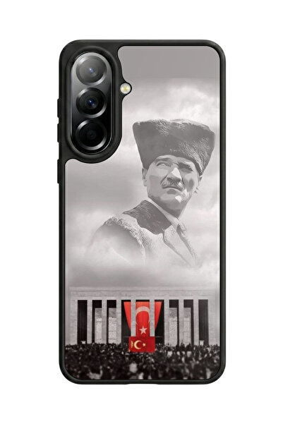 Aksel Kılıf متوافق مع هاتف سامسونج جالاكسي A57 مطبوع، أسود مطفي، سيليكون ناعم...