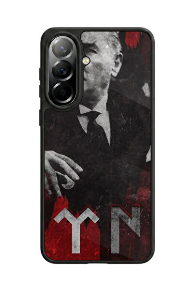 Aksel Kılıf Samsung Galaxy A57 Compatible Printed Case, Matte Black, Soft Sil...