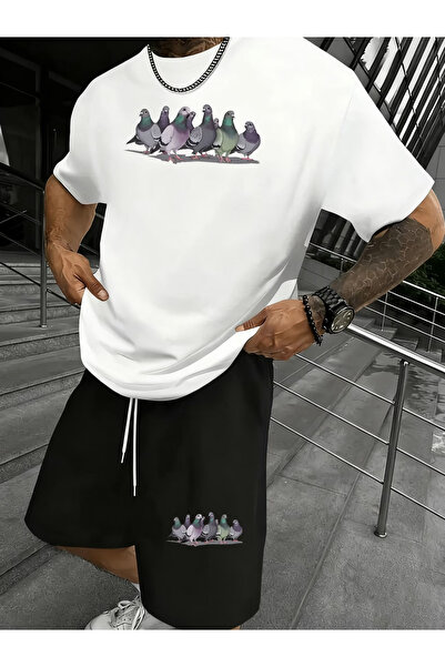 Flow touch Küş Printed Oversized Shorts Set