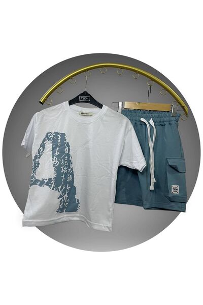 sinmm تي شيرت للأولاد A مطبوع - شورت قصير قطعتين طقم من قطعتين علوية وسفلية (...