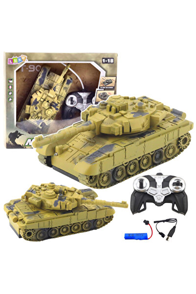 LEAN Remote-controlled military tank T90 RC with lights and sounds green 1:18