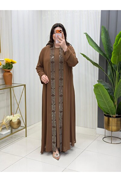 Modam Bella Büyük Beden Taş İşlemeli Elbise