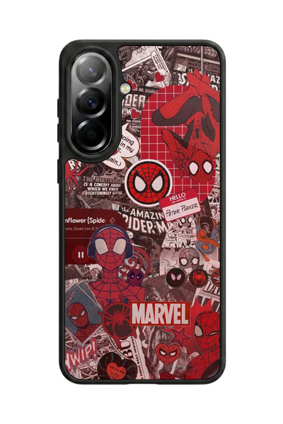 Aksel Kılıf متوافق مع هاتف سامسونج جالاكسي A37 مطبوع، أسود مطفي، سيليكون ناعم...