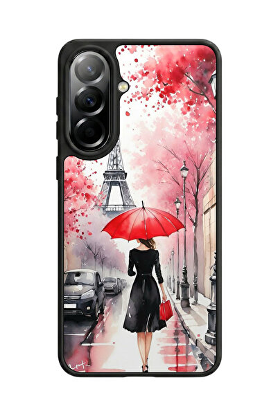 Aksel Kılıf متوافق مع هاتف سامسونج جالاكسي A37 مطبوع، أسود مطفي، سيليكون ناعم...