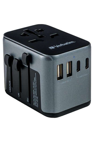 Verbatim Universal adapter UTA-03, 6-in-1, 1xUSB-C, PD 30W, QC 3.0, 2xSB-C, 2...