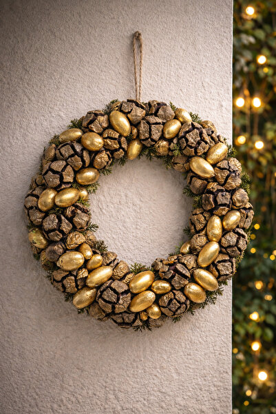 Marrone Handmade Wreath from Acorn and Cypress Cones 30*30