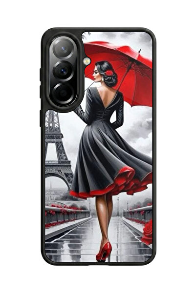 Aksel Kılıf متوافق مع هاتف سامسونج جالاكسي A57 مطبوع، أسود مطفي، سيليكون ناعم...