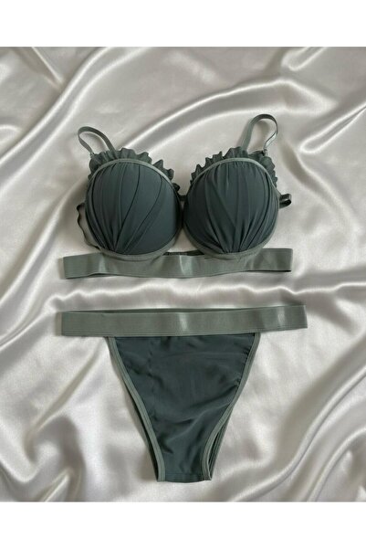 Bella İstiridye Model Destekli Dolgulu Tül Detay Sütyen Takımı