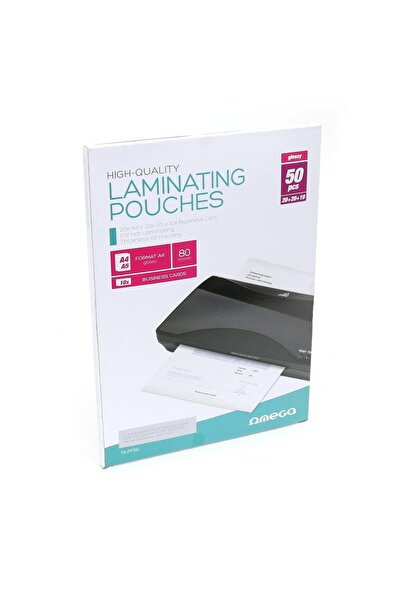 Omega Hot Laminating Pouches Omega, 50 Pack (A4/A5/Business Card) 80 Mic Glossy