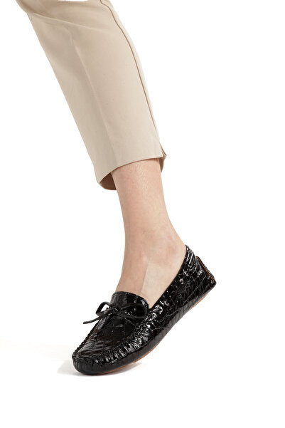 Ateş Δερμάτινα λουστρίνια croco loafer καθημερινά γυναικεία παπούτσια