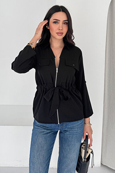 Noa&Noa Džep sa rajsferšlusom Detaljna bluza – Off-White Breeze