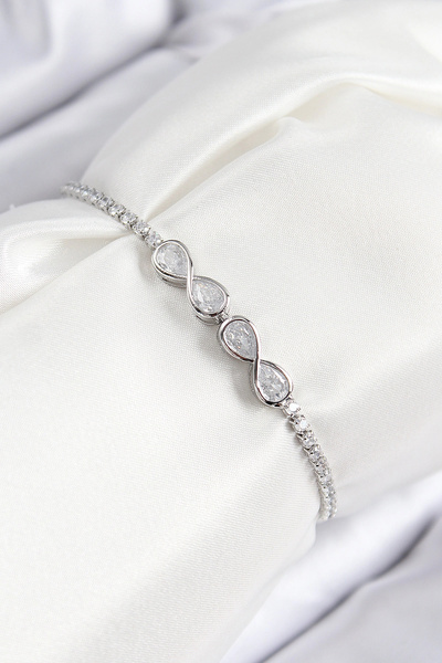 online kapsulavm avm alışveriş Brass Zircon Stone Infinity Model Silver Color...