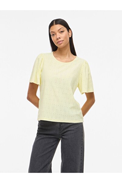 VILA Oberteil mit kurzen Ärmeln VIBELLI Rundhals