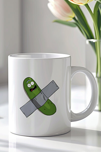 YasBey DESIGN Rick And Morty Tasarımlı 330ml Baskılı Beyaz Seramik Kupa Bardak