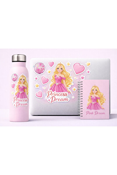 Limitless Design Pembe Prenses Temalı Sticker Poster 22x30 cm – Sarışın Bebek...