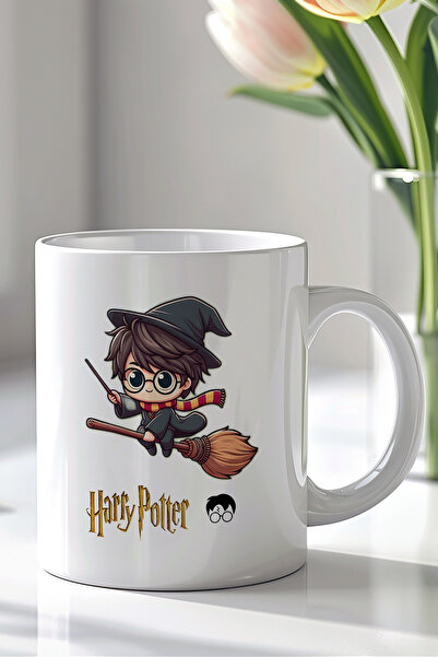 YasBey DESIGN Harry P. Designed 330ml Printed White Ceramic Mug