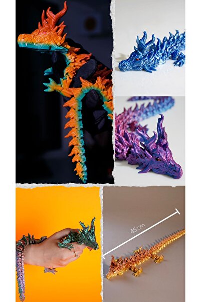 3D Kolaj Ejderha Oyuncak Figür 45cm | Fantastik Tasarım | 3D Baskı Koleksiyon...