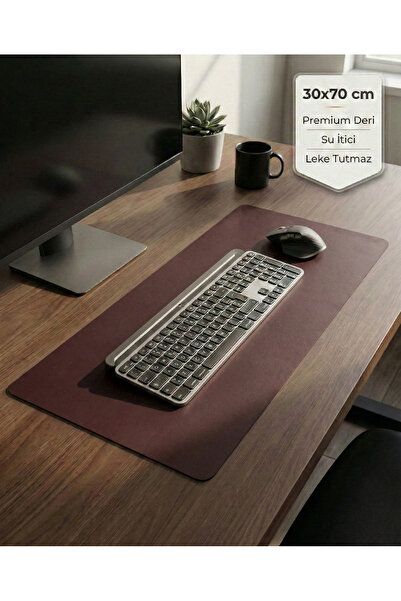 LUBIKO STUDIO Bordo Deri Masa Pedi, Büyük Mouse Pad, Ofis ve Ev İçin Masa Alt...
