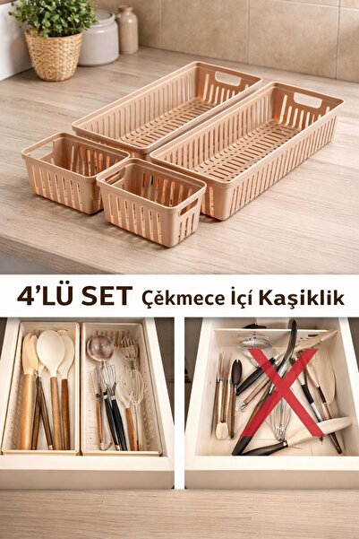 Funny Life Set od 4 višenamenska organizatora za pribor za jelo u fiokama – V...