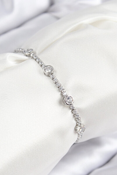 online kapsulavm avm alışveriş Brass Zircon Stone Circle Model Silver Color E...