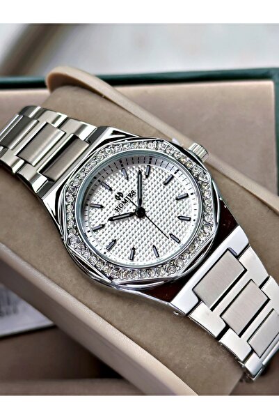 Homies Silver Color Stone Model Steel Women's Wristwatch + Bracelet