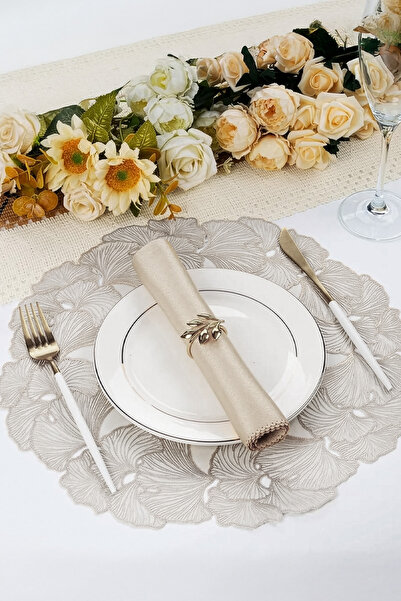 Digithome 6’lı Amerikan Servisi Supla Yuvarlak Gümüş 38 Cm – ACR-626/20