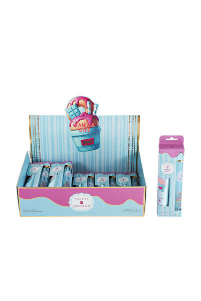 V.V LOVE بوكس هدايا فانيلا المزدوج طقم توزيعات 15 بكج (عطر ميني ولوشن جسم) بر...