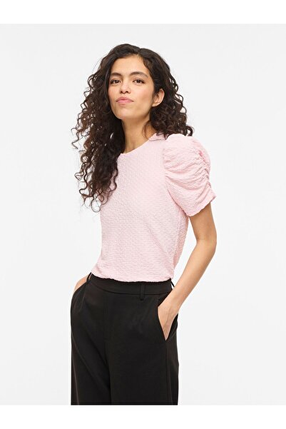 VILA Oberteil mit kurzen Ärmeln VIANINE Rundhals