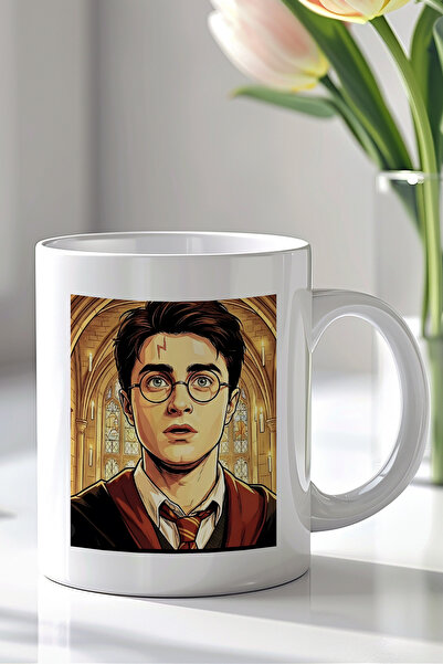 YasBey DESIGN Harry P. Designed 330ml Printed White Ceramic Mug