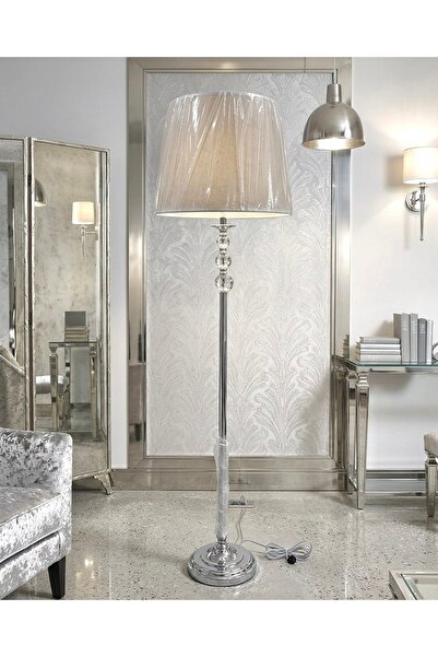 ZoneOneHome Modern floor lamp with luxurious crystal details - Silver