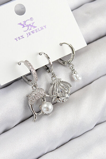 online kapsulavm avm alışveriş Brass Zircon Stone 3-Piece Dolphin and Oyster ...