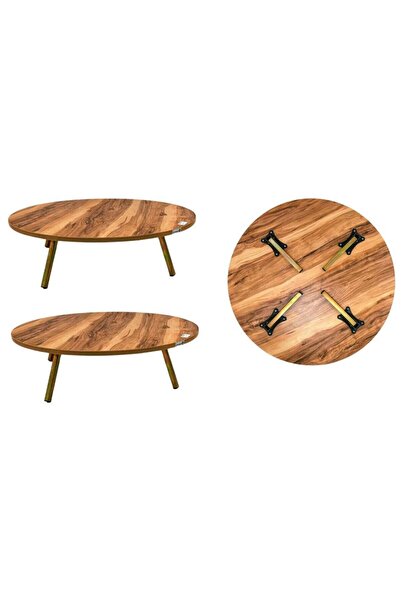 AZOZ MERCHLY Foldable Wooden Floor Center Table For Living Room 80cm