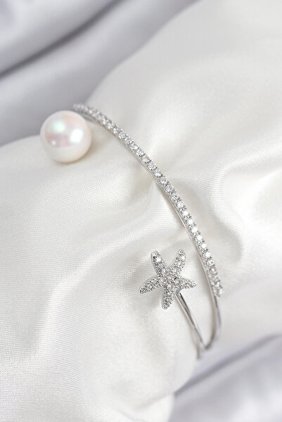 online kapsulavm avm alışveriş Brass Zircon Stone Star and Pearl Model Silver...