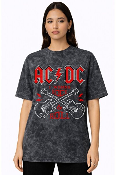 SEVBANO Ac Dc Rock in Roll Rock Metal Music Band Printed Unisex Oversized Vin...
