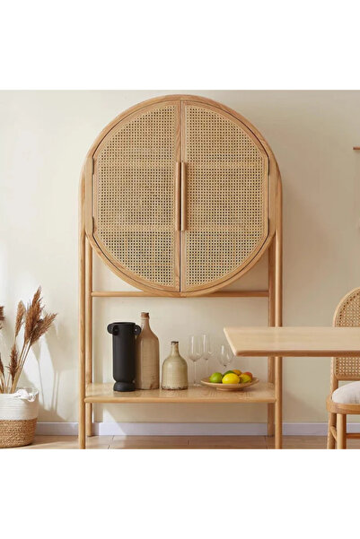 BEÇEK STORE Hazeranlı Dairesel Masif Ahşap Bar Kabini ,Büfe ve Çok Amaçlı Mut...