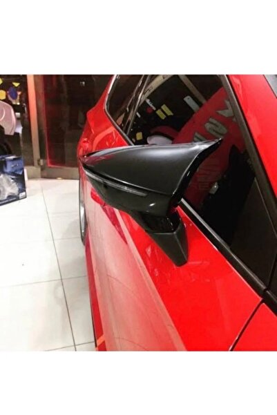CİHAN GROUP Seat Leon Mk3 Ve Mk3.5 Uyumlu Yarasa Batman Siyah Parlak Ayna Kap...