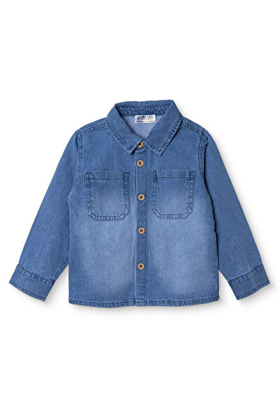 ebebek Hello Baby HelloBaby Erkek Bebek Gömlek Düğmeli Gömlek Yaka Uzun Kol