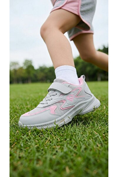 VELLINA Children's Lace-Up Single Velcro Unisex Sports Shoes 31-35