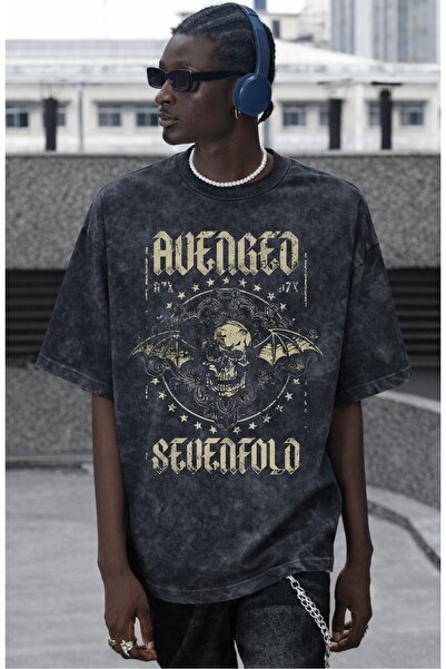SEVBANO Tricou unisex oversize vintage, lavabil, cu imprimeu Avenged Sevenfol...