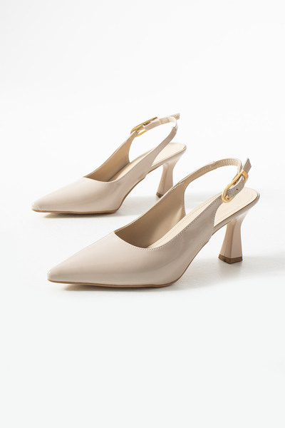 BirEylül Shoes Rugan Sivri Burun Kadın Topuklu Ayakkabı